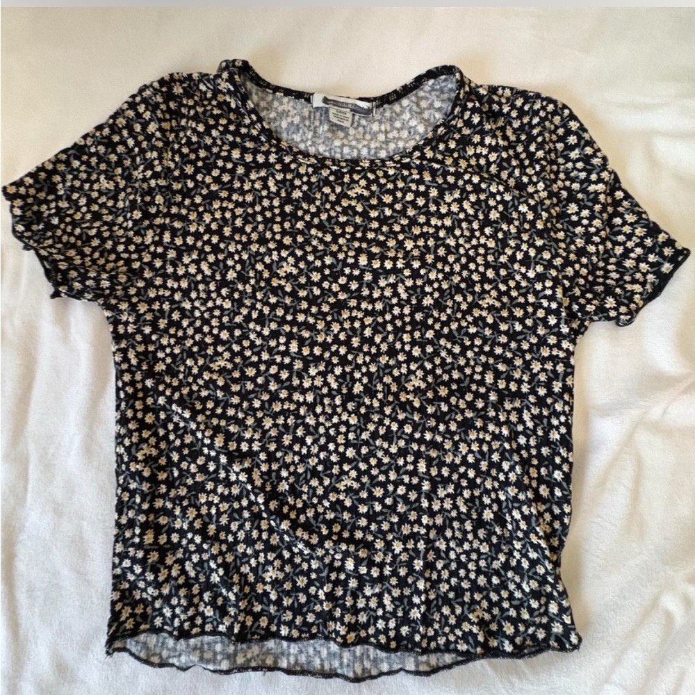 Floral American Eagle Baby Tee